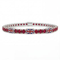 Ruby Tennis Bracelet with United Kingdom Flag no. 12 image 1