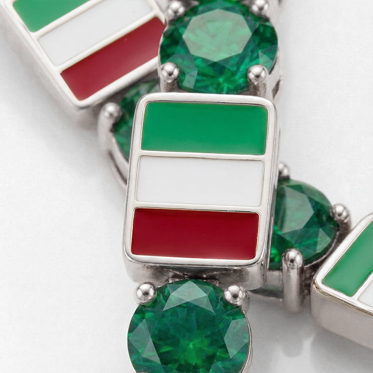 Emerald Tennis Bracelet with Italy Flag no. 6