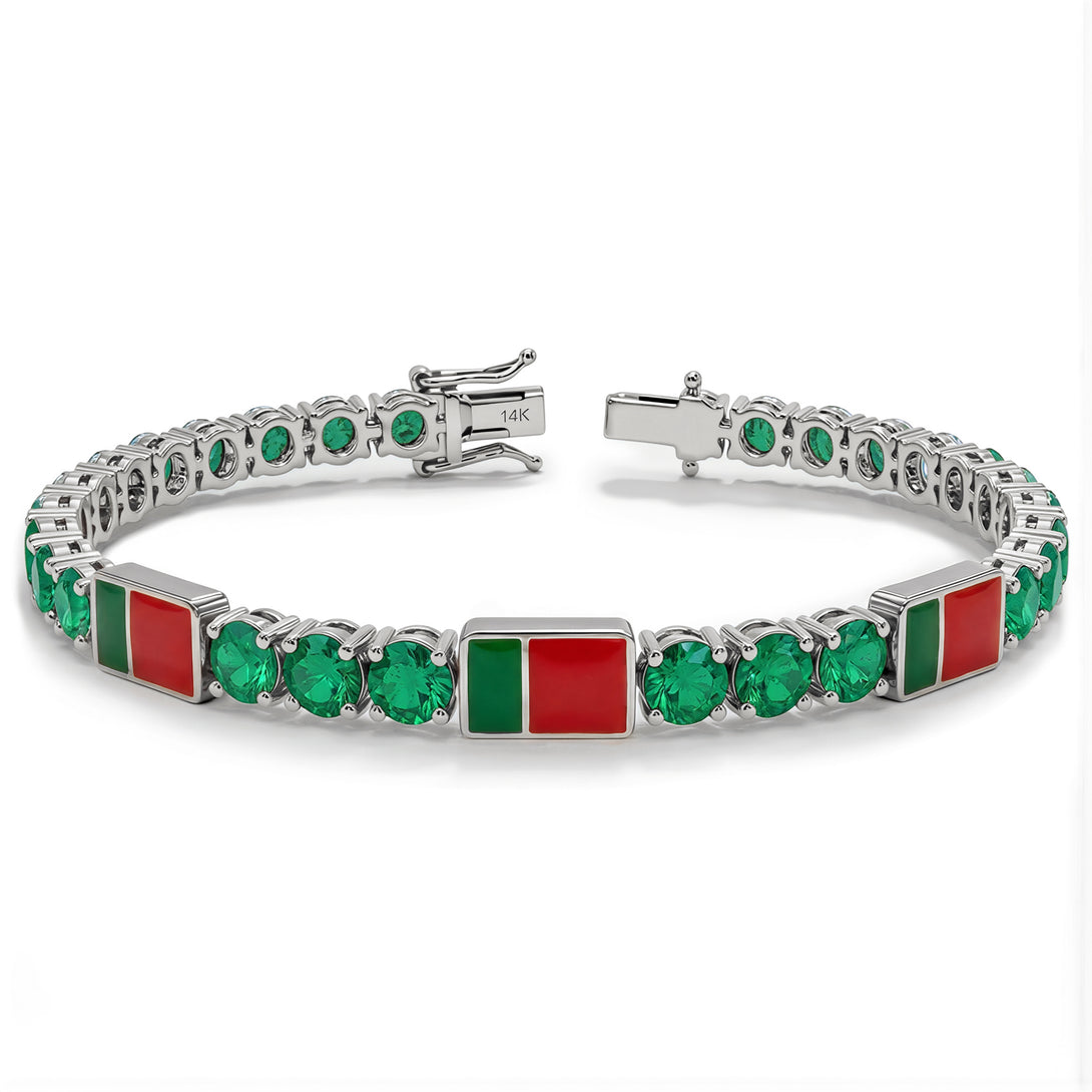 Emerald Tennis Bracelet with Portugal Flag no. 6