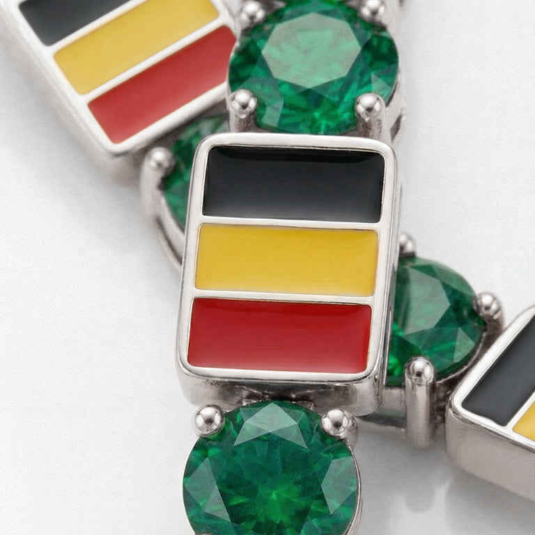 Emerald Tennis Bracelet with Belgium Flag no. 6