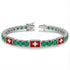 Emerald Tennis Bracelet with Switzerland Flag no. 6