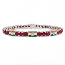 Ruby Tennis Bracelet with India Flag no. 12 image 1