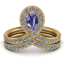 Tanzanite Pear Shape Stacking Bridal Set - Emilia No. 201 image 1