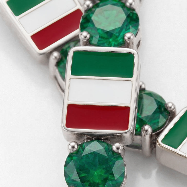 Emerald Tennis Bracelet with Mexico Flag no. 6