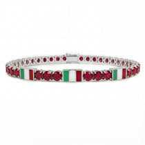 Ruby Tennis Bracelet with Italy Flag no. 12 image 1