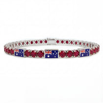 Ruby Tennis Bracelet with Australia Flag no. 12 image 1