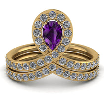 Amethyst Pear Shape Stacking Bridal Set - Emilia No. 301 image 1