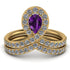 Amethyst Pear Shape Stacking Bridal Set - Emilia No. 301 image 1