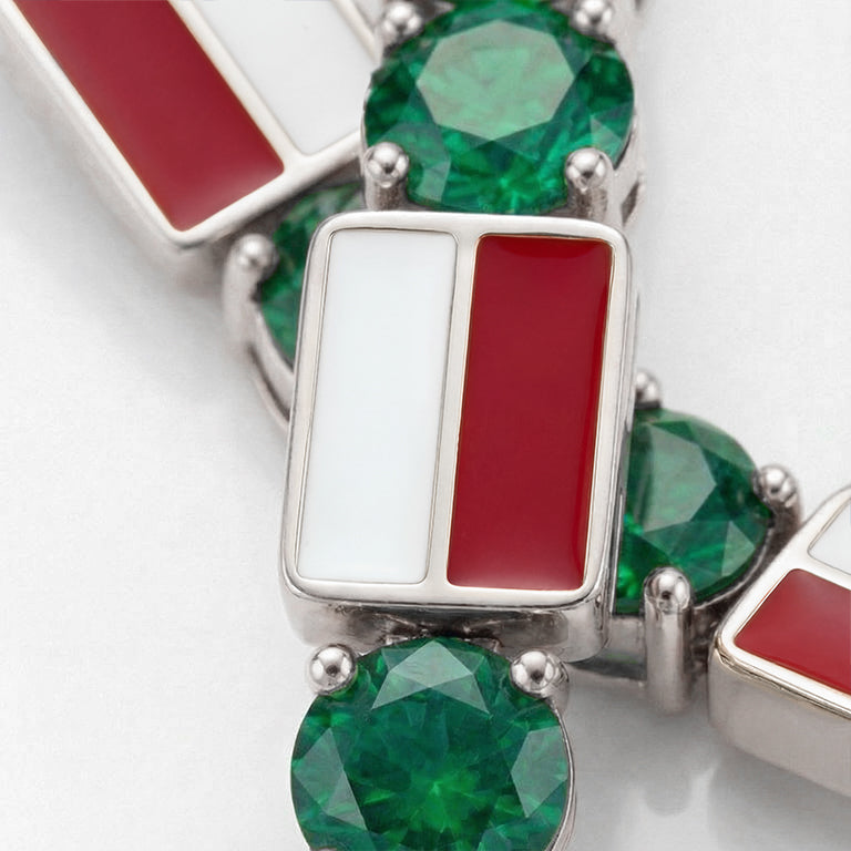 Emerald Tennis Bracelet with Poland Flag no. 6