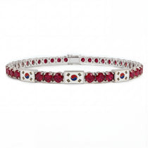 Ruby Tennis Bracelet with South Korea Flag no. 12 image 1