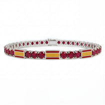 Ruby Tennis Bracelet with Spain Flag no. 12 image 1