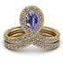 Tanzanite Pear Shape Stacking Bridal Set - Emilia No. 201