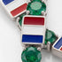 Emerald Tennis Bracelet with France Flag no. 6