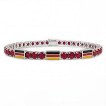Ruby Tennis Bracelet with Germany Flag no. 12 image 1