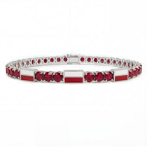 Ruby Tennis Bracelet with Poland Flag no. 12 image 1