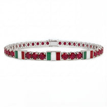Ruby Tennis Bracelet with Mexico Flag no. 12 image 1
