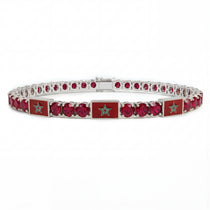 Ruby Tennis Bracelet with Morocco Flag no. 12 image 1
