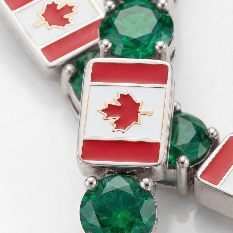 Emerald Tennis Bracelet with Canada Flag no. 6