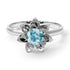 Lotus Flower Solitaire Aquamarine Ring - Lotus no. 403