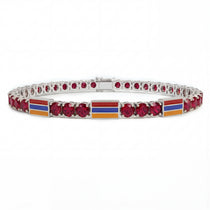 Ruby Tennis Bracelet with Armenia Flag no. 12 image 1