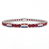 Ruby Tennis Bracelet with Croatia Flag no. 12 image 1