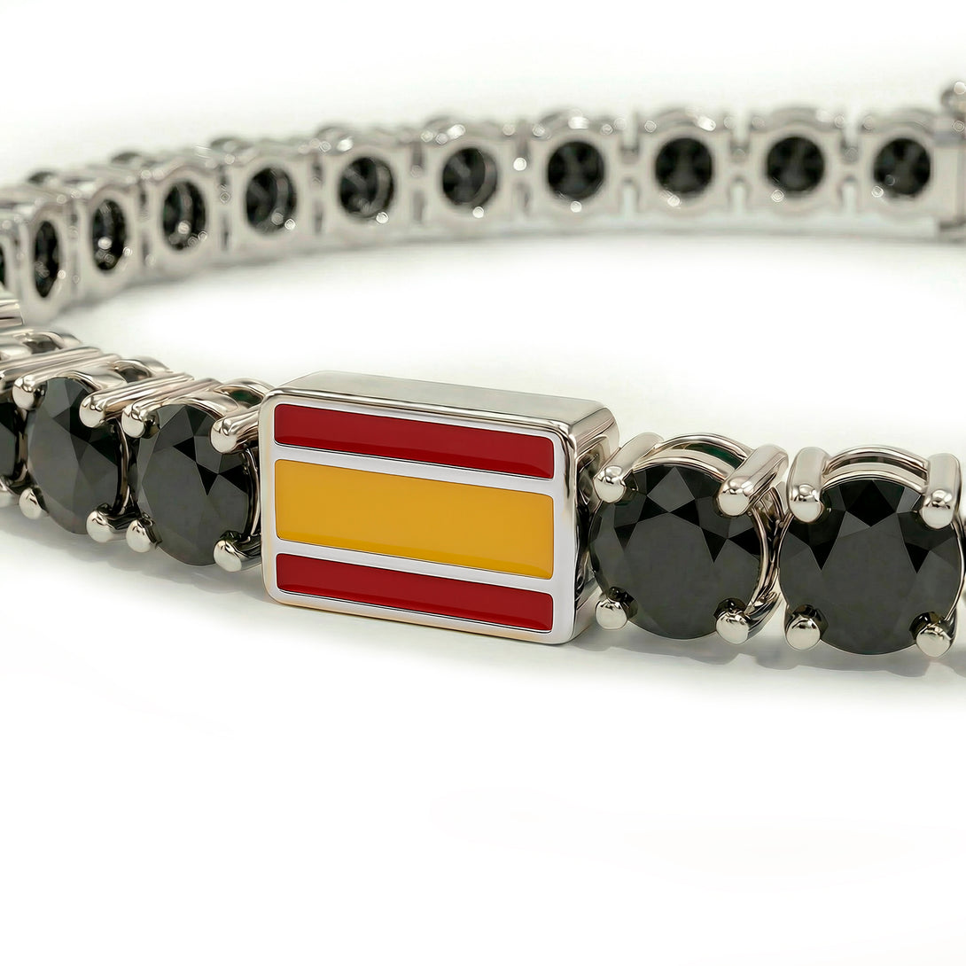 Black Diamond Tennis Bracelet with Spain Flag no. 9