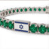 Emerald Tennis Bracelet with Israeli Flag no. 6