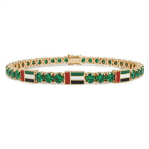 Emerald Tennis Bracelet with United Arab Emirates Flag no. 4 image 1