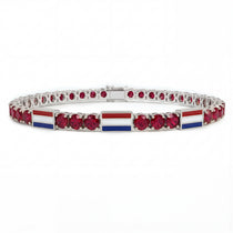 Ruby Tennis Bracelet with Netherlands Flag no. 12 image 1