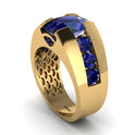 7.5 Ct Sapphire Imperial Radiance Men's Sapphire Fashion Ring - Ocean No. 73