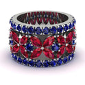 3.6 Ct Marquise Ruby Floral Butterfly Anniversary Ring - Leighton No. 72