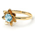 Lotus Flower Solitaire Aquamarine Ring - Lotus no. 401