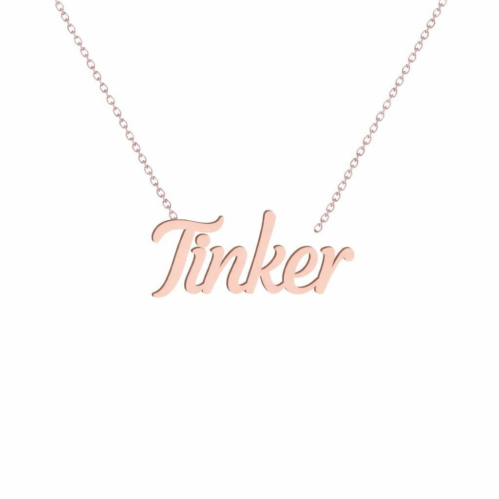 Gold Name Necklace – Tinker | 14K Solid Gold