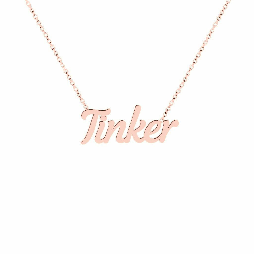 Gold Name Necklace – Tinker | 14K Solid Gold