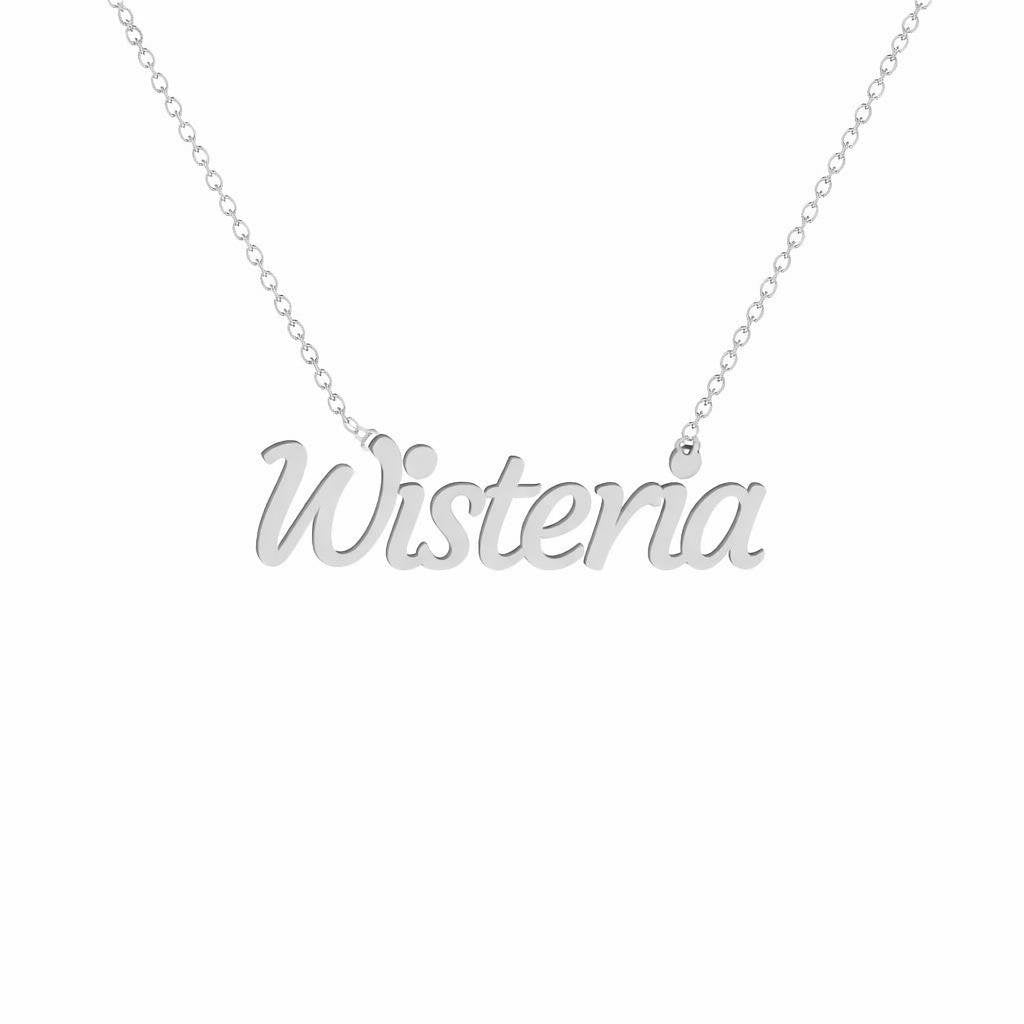 Gold Name Necklace – Wisteria | 14K Solid Gold