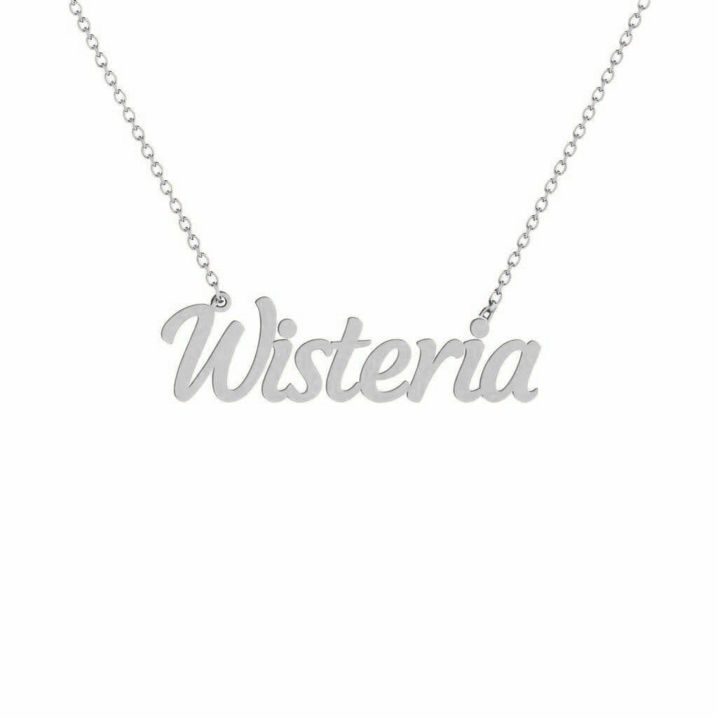 Gold Name Necklace – Wisteria | 14K Solid Gold