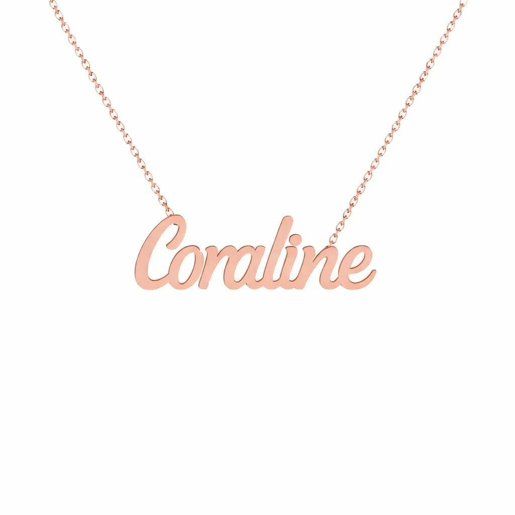Gold Name Necklace – Coraline | 14K Solid Gold
