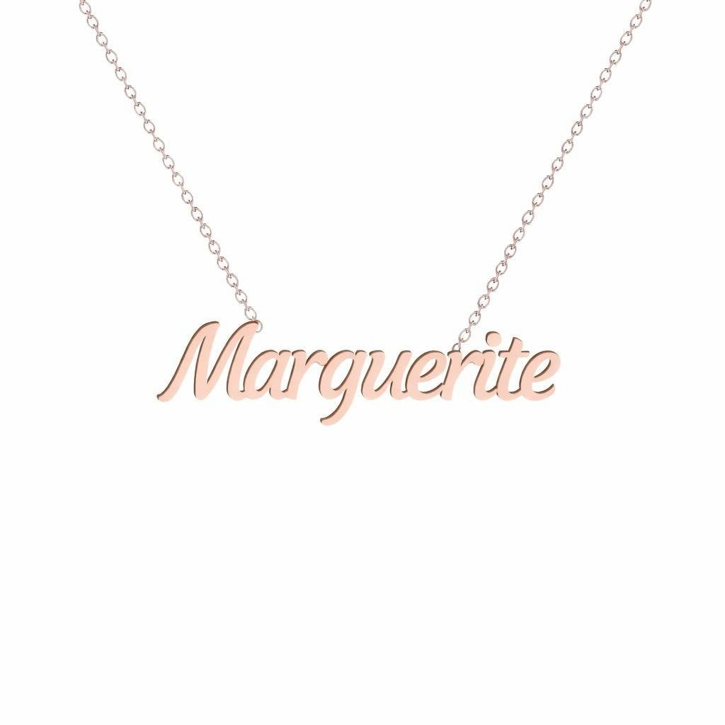 Gold Name Necklace – Marguerite | 14K Solid Gold
