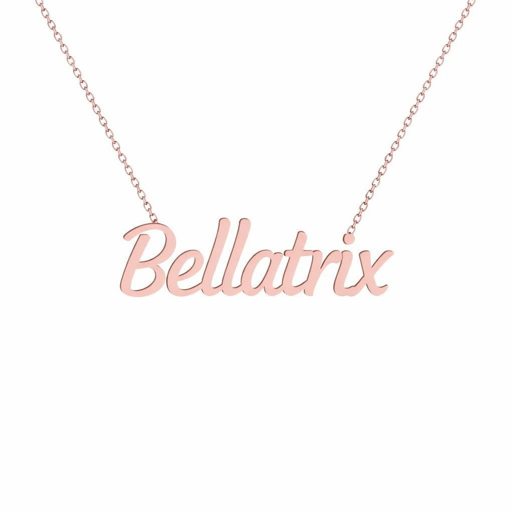 Gold Name Necklace – Bellatrix | 14K Solid Gold