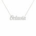 Octavia name necklace in solid 14K White Gold, handmade in Los Angeles