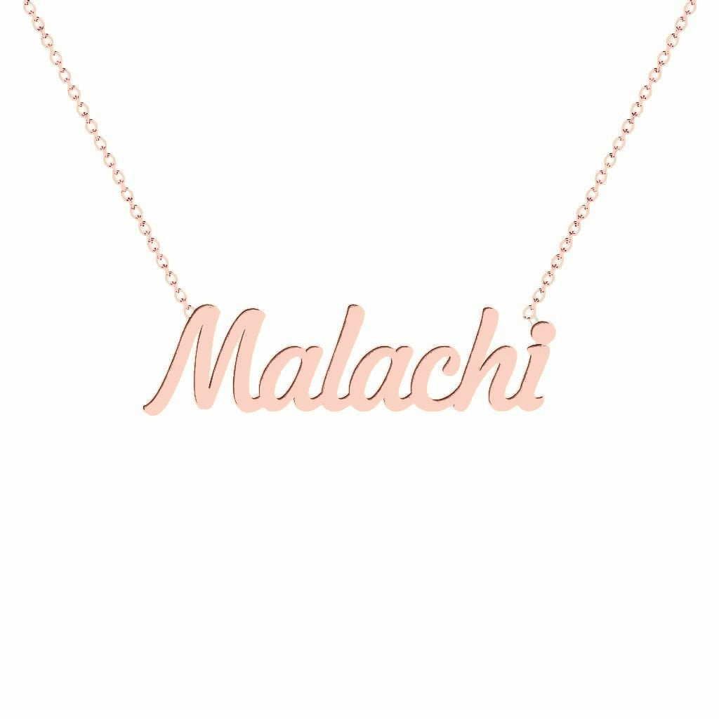 Gold Name Necklace – Malachi | 14K Solid Gold