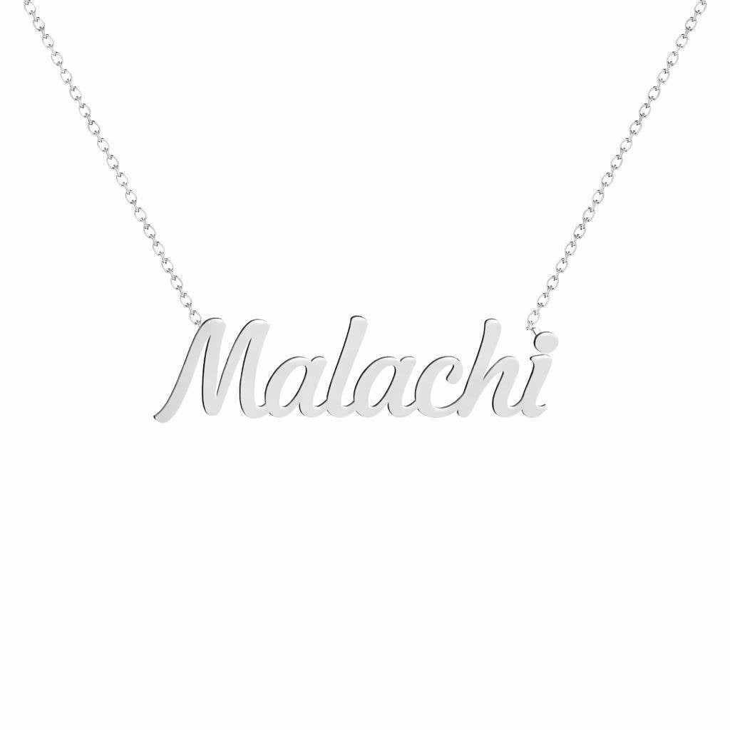 Gold Name Necklace – Malachi | 14K Solid Gold