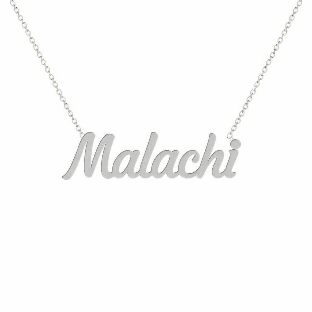 Gold Name Necklace – Malachi | 14K Solid Gold