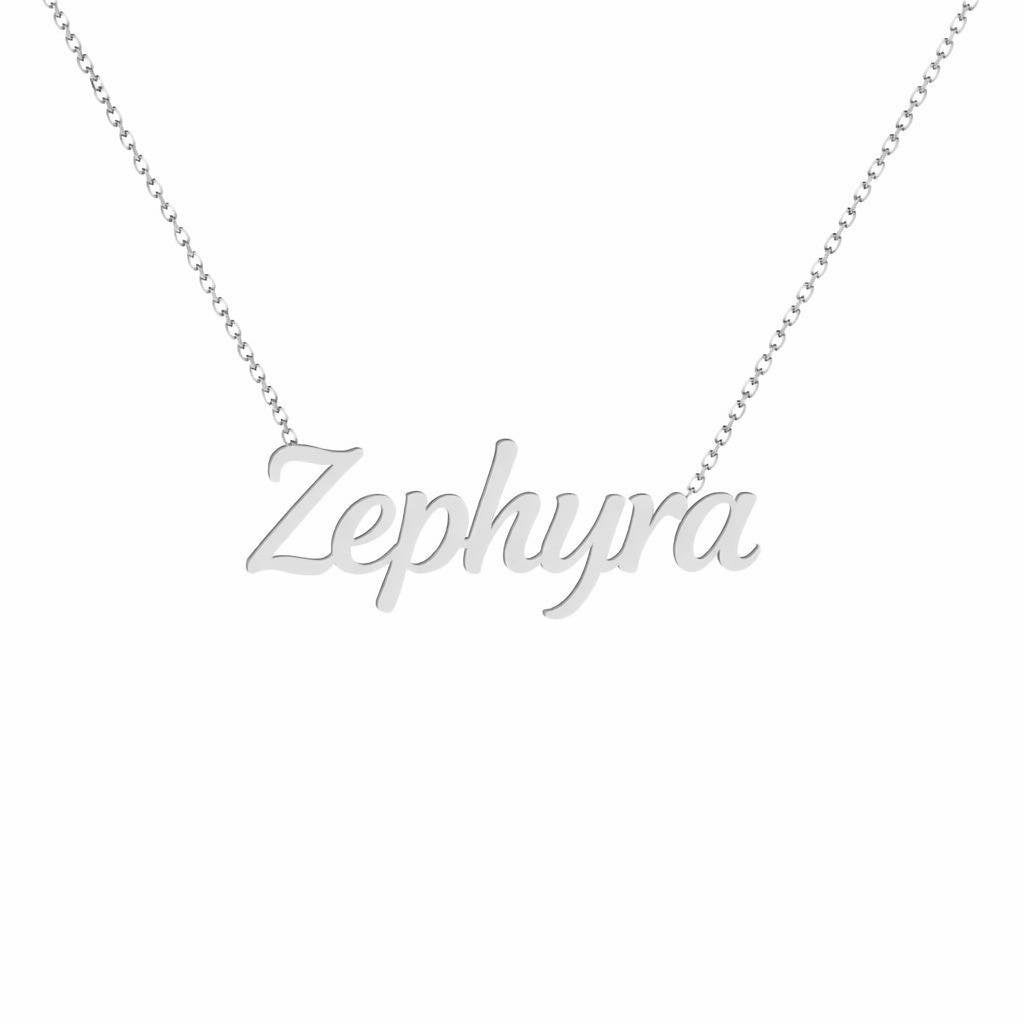 Gold Name Necklace – Zephyra | 14K Solid Gold