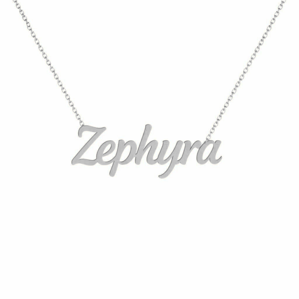 Gold Name Necklace – Zephyra | 14K Solid Gold