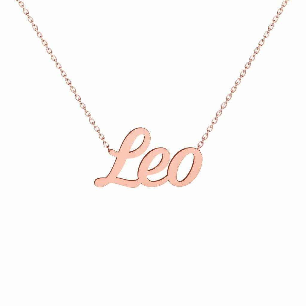 Gold Name Necklace – Leo | 14K Solid Gold