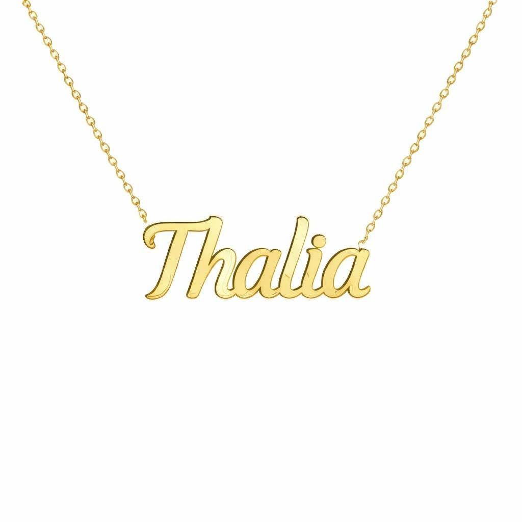 Gold Name Necklace – Thalia | 14K Solid Gold