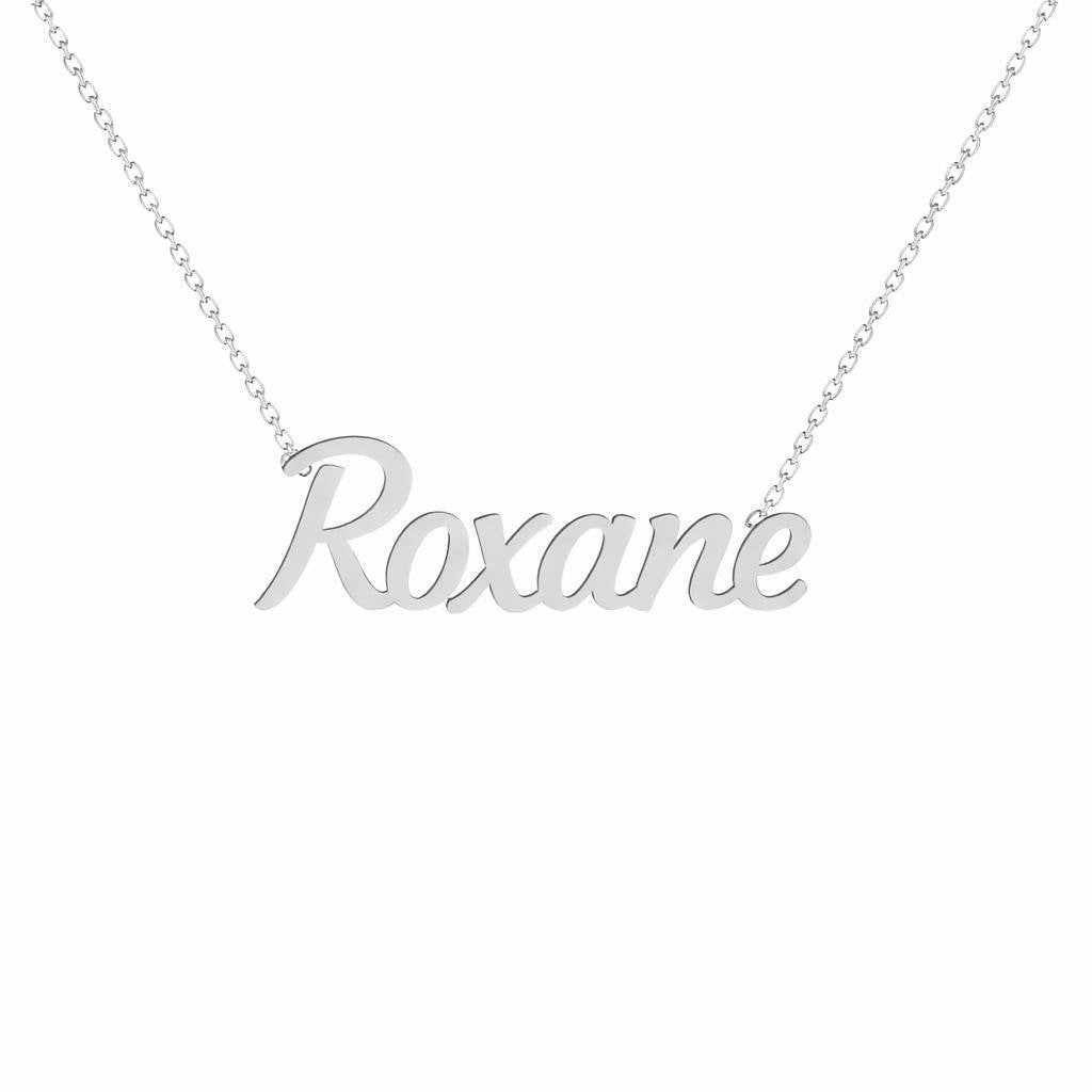 Gold Name Necklace – Roxane | 14K Solid Gold