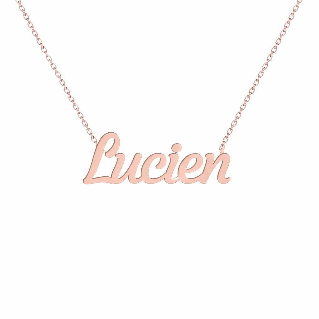 Gold Name Necklace – Lucien | 14K Solid Gold
