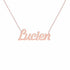 Lucien name necklace in solid 14K Rose Gold, handmade in Los Angeles
